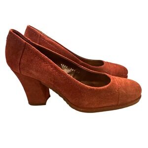 Pons Quintana Burgundy Suede‎ Block Heel Pumps Size 40 EU